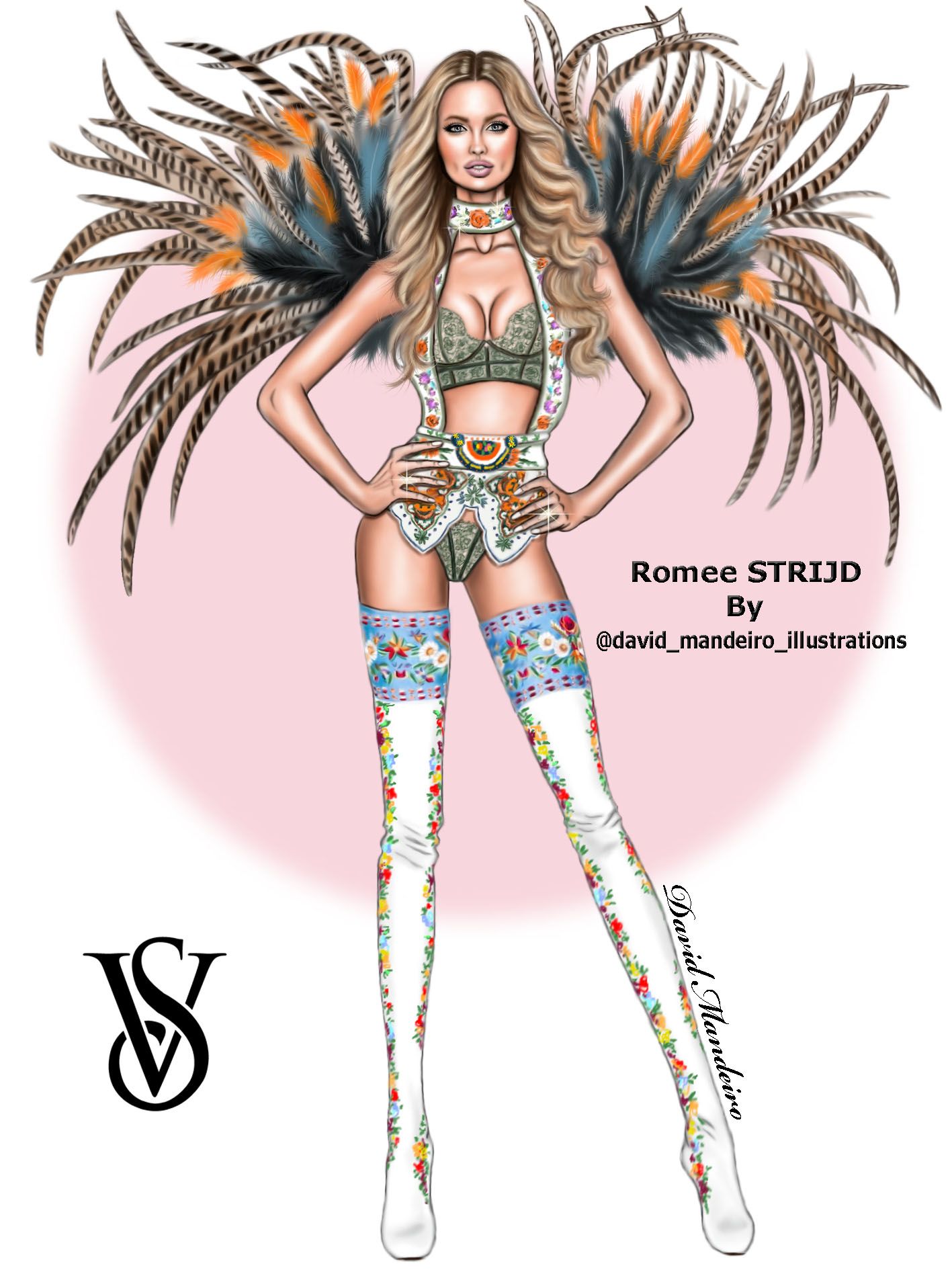 1417x1890 The Sublime Romee Strijd - Victoria Secret Sketches