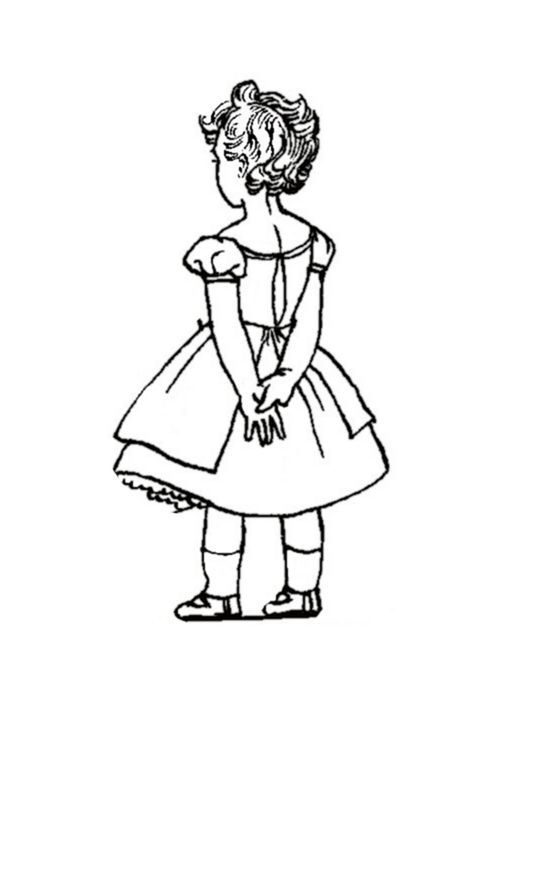 554x896 Girl With Back Turned. Children Paintings, Drawings And Sketches - Victorian Girl Sketch