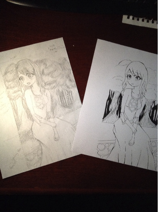 320x428 I Outlined My Sketch Some Girl In A Victorian Dress, Or A - Victorian Girl Sketch