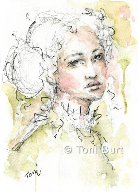 450x624 Olivia Watercolour And Graphite - Victorian Girl Sketch
