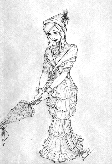 470x685 Victorian Girl By Samus Aran - Victorian Girl Sketch
