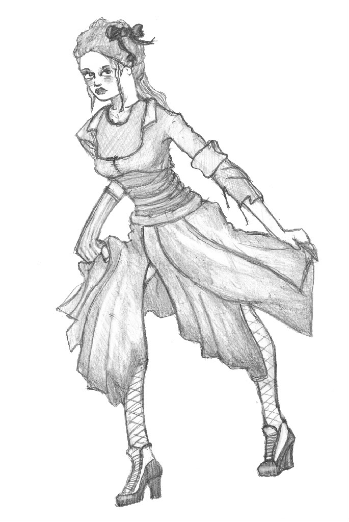 685x1023 Victorian Girl Sketch. - Victorian Girl Sketch