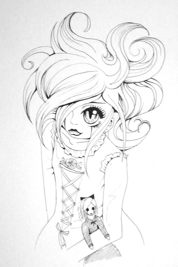 600x900 Scary Victorian Girl Xd By Zakariaseatworld - Victorian Girl Sketch