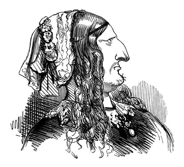 600x547 Fearsome Old Victorian Lady With A Whiskery Chin - Victorian Lady Sketch