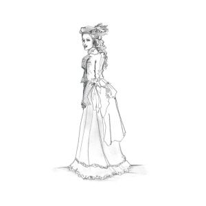 300x300 Victorian Lady Drawing By Katherine Nutt - Victorian Lady Sketch