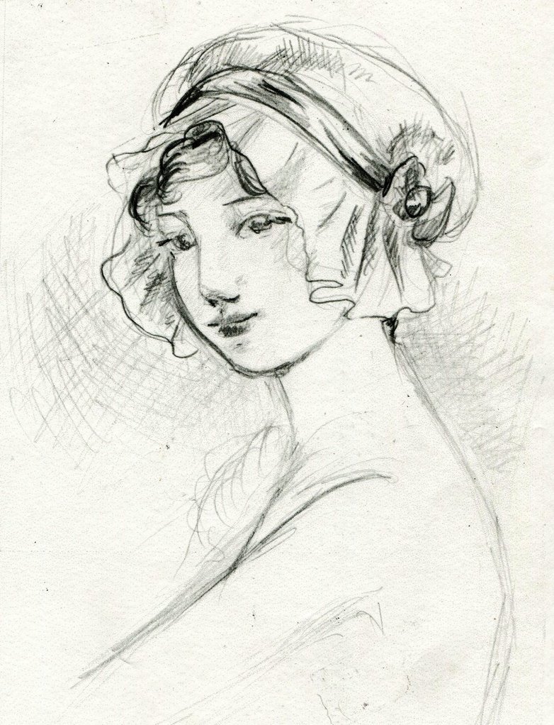 782x1022 Victorian Swimming Cap Lady Sketch By Aethertechindustries On - Victorian Lady Sketch