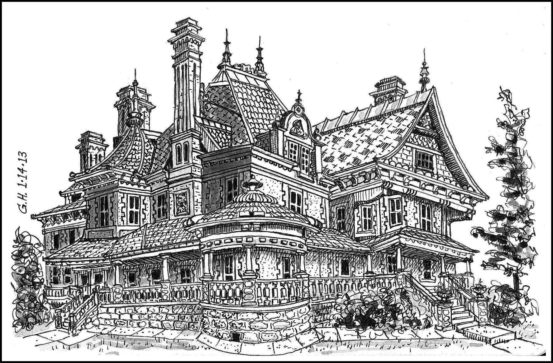 1775x1167 Pix For Gt Victorian Building Sketches Picture Perfect, Sketch - Victorian Sketches