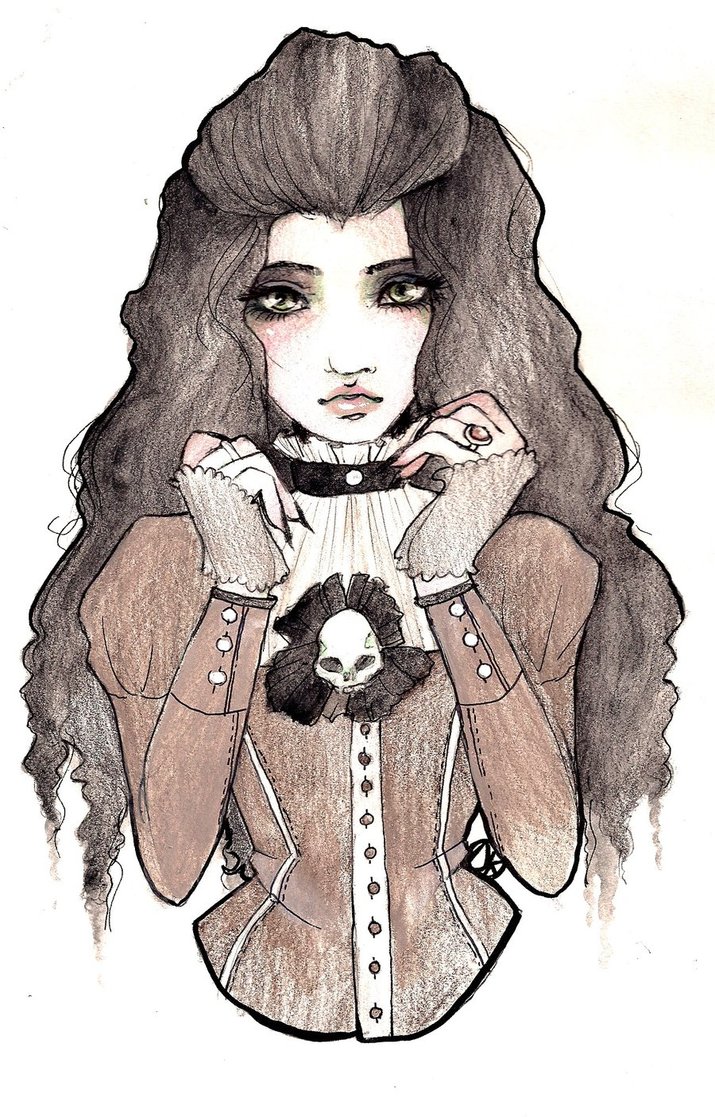 715x1117 Victorian Woman By Sparkling Dusk - Victorian Woman Sketch