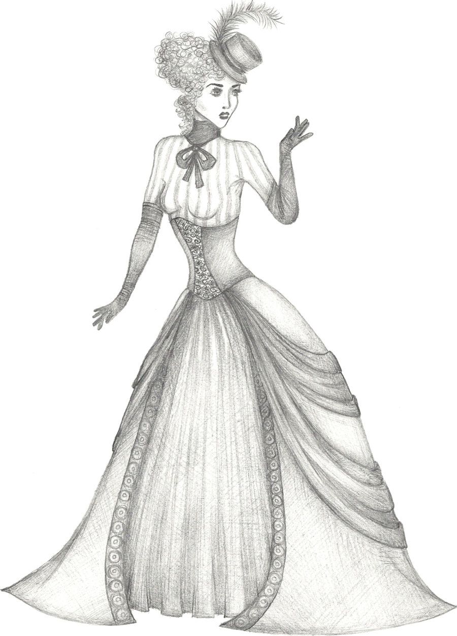 900x1251 Coloring Pages Of Victorian Ladies How Draw Victorian People - Victorian Woman Sketch