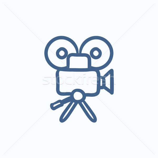 600x600 Video Camera Sketch Icon. Vector Illustration Andrei Krauchuk - Video Camera Sketch