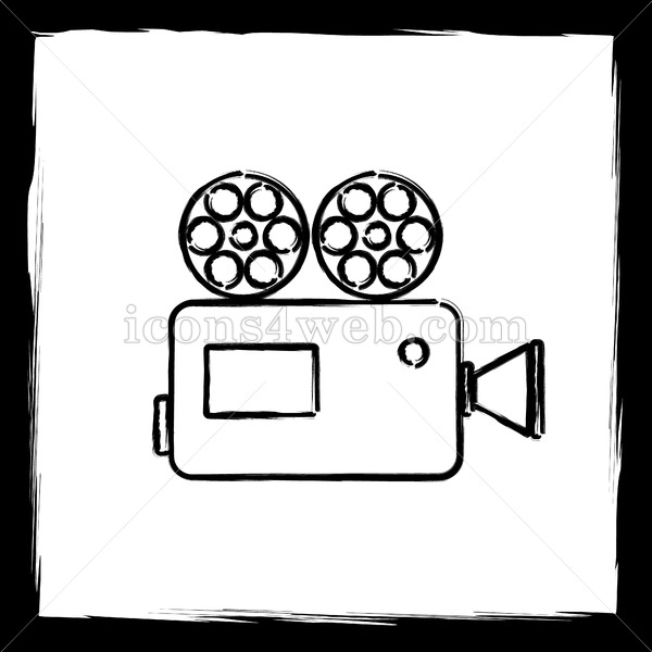 600x600 Video Camera Sketch Icon. - Video Camera Sketch