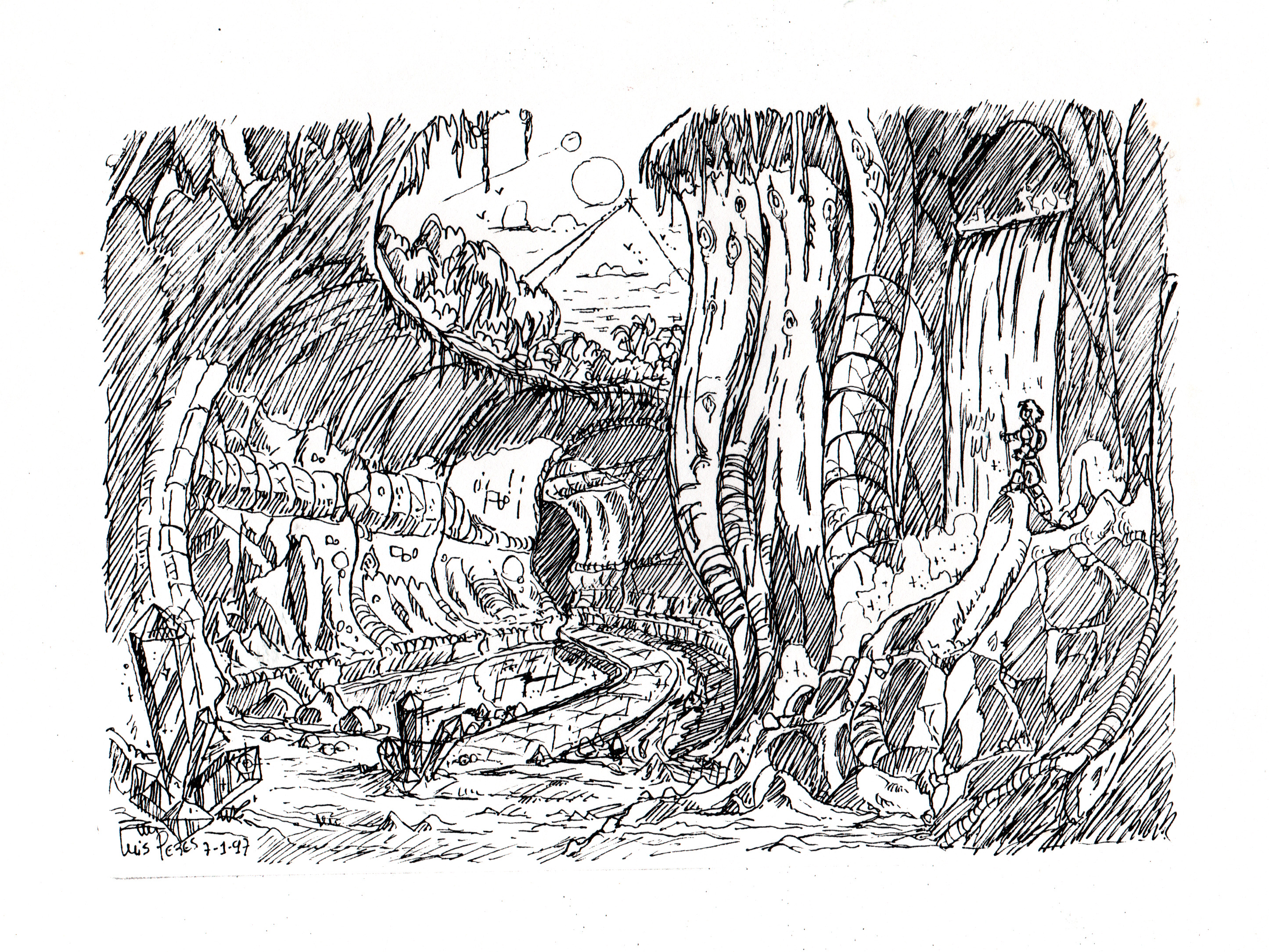 2891x2169 Rusting Early Concept Sketches For An Old Video Game - Video Game Sketches