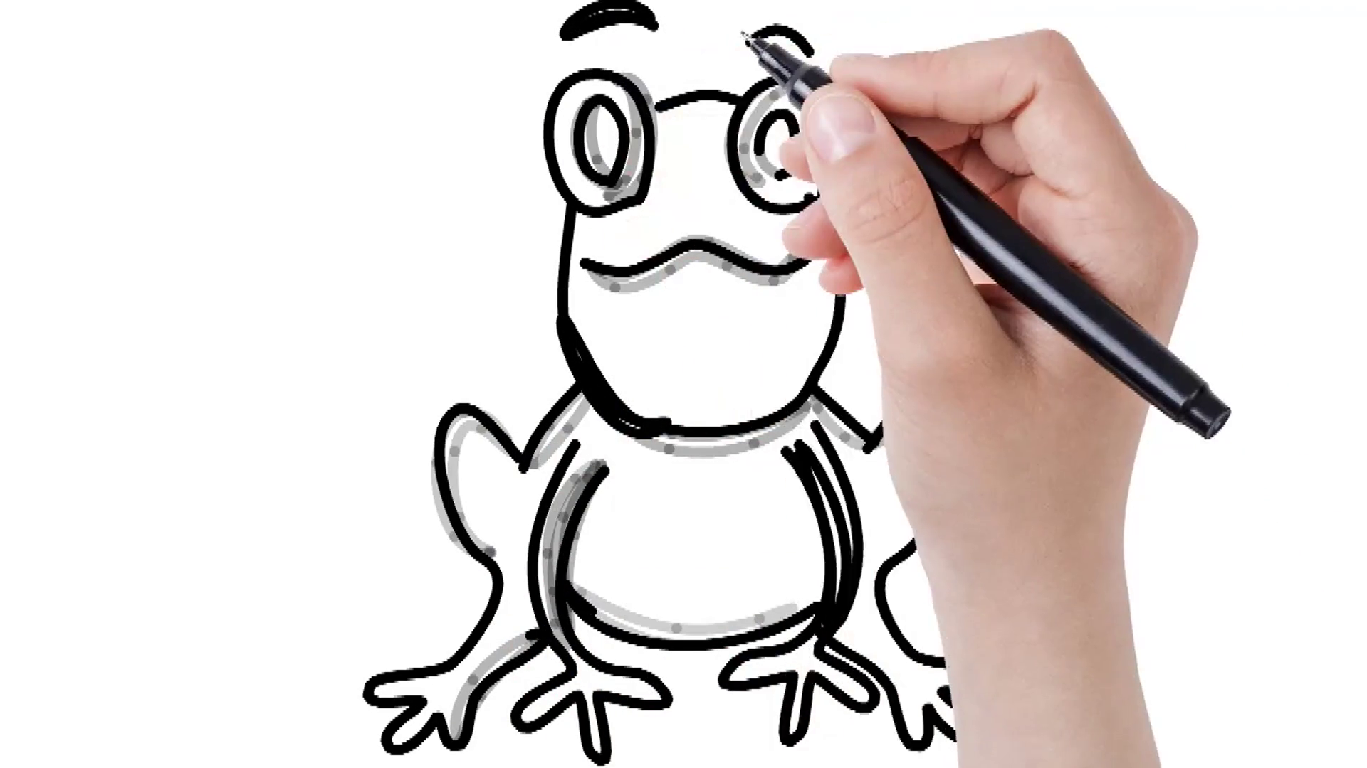 1920x1080 Man Sketching Frog On Whiteboard Background. Animated Sketch Of - Video Sketch Ideas