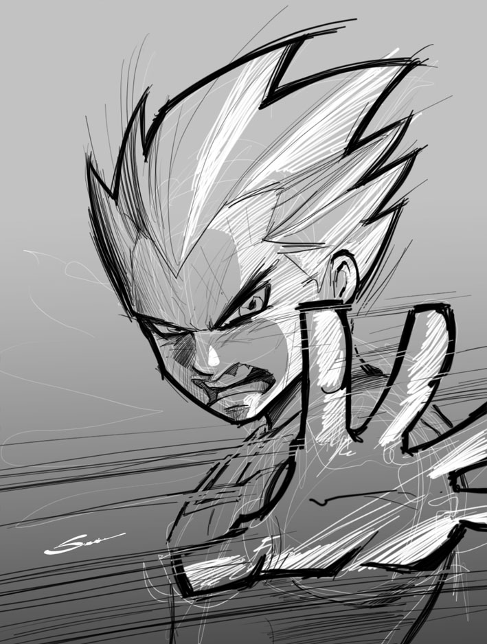 709x938 Vegeta Sketch Video Tutorial - Videos Sketch