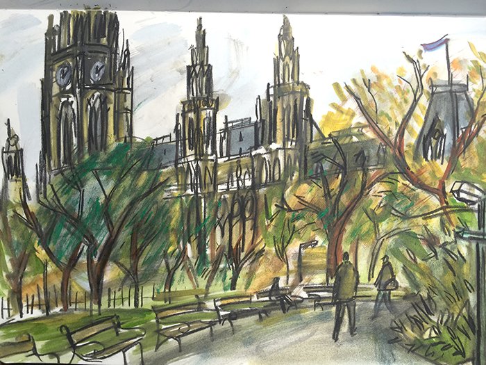 700x525 Market Sketch Rachel Clark Art - Vienna Sketch