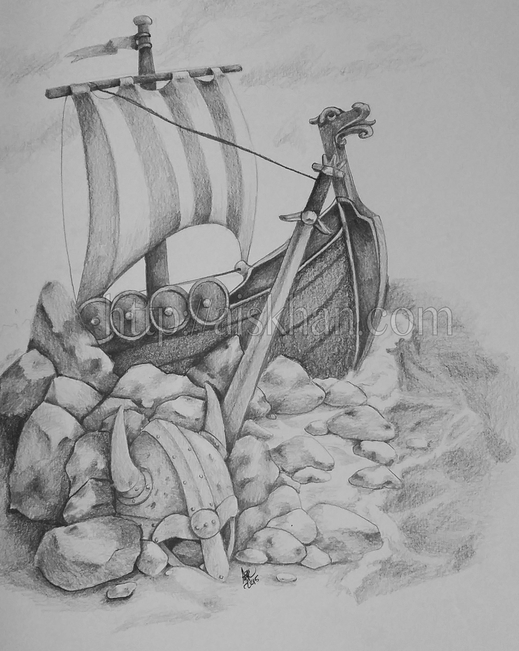 1792x2249 Viking Ship Ayesha Khan - Viking Boat Sketch