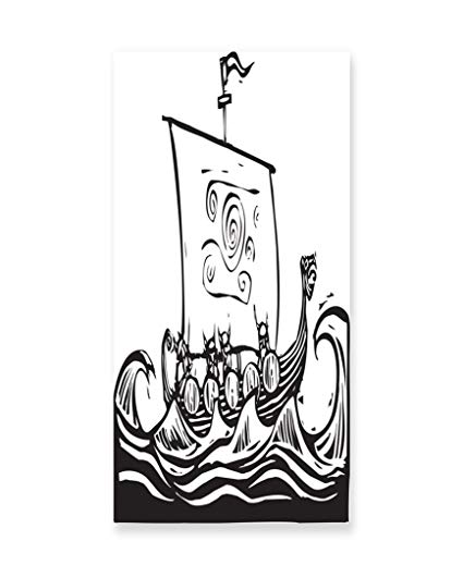 425x531 Lunarable Viking Wall Art, Sketch Style Barbarian Long - Viking Boat Sketch