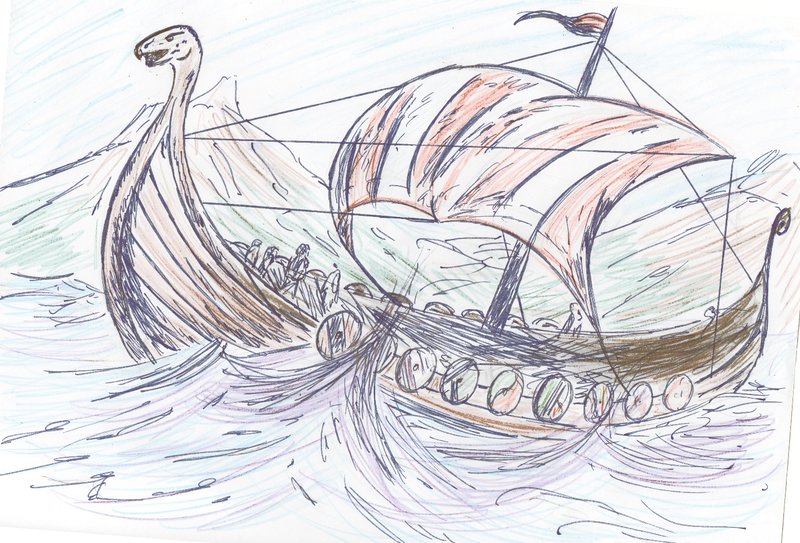 800x543 Little Comebackviking Shipeing Lazy - Viking Ship Sketch