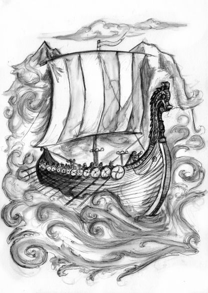 415x585 Viking Ship Art Abandoned By Artist Viking Ship - Viking Ship Sketch