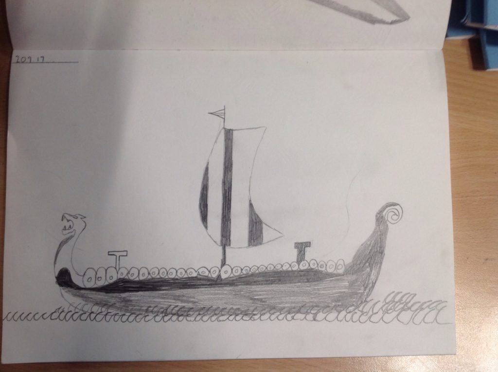 1024x765 Viking Longboat Sketching Thatto Heath Community Primary School - Viking Ship Sketch