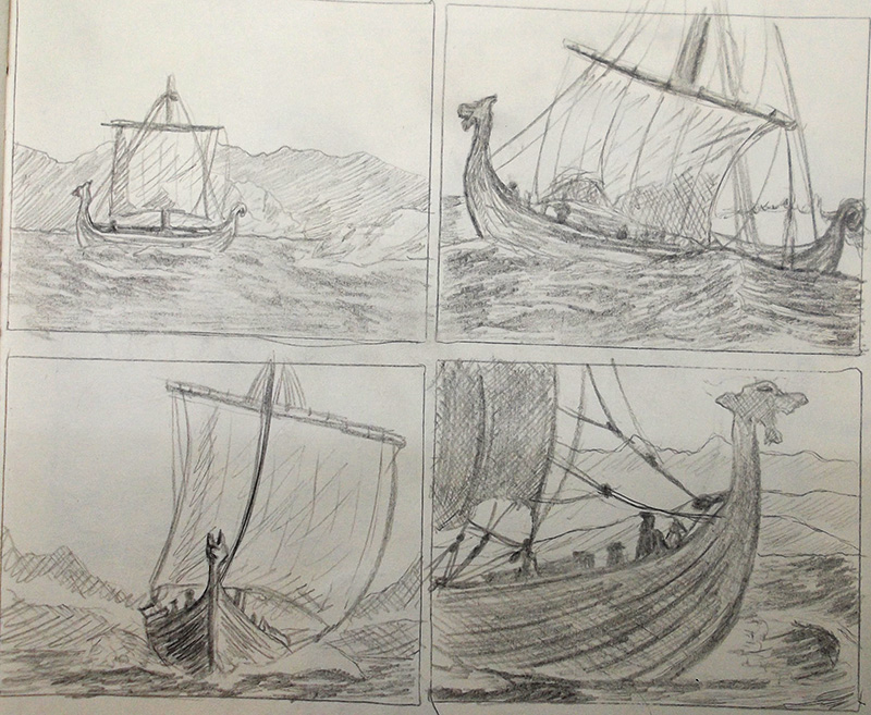 Viking Ship Sketch at Explore collection of Viking