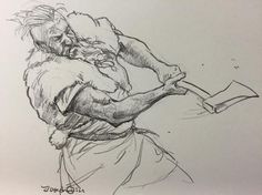 236x176 Warrior Sketch. - Viking Sketch