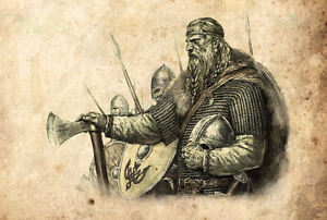 300x202 Framed Print - Viking Warrior Sketch