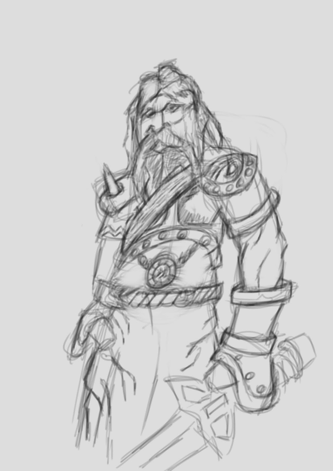 1132x1600 Learning To Figure Draw And Paint Todays Practice Session Old - Viking Warrior Sketch