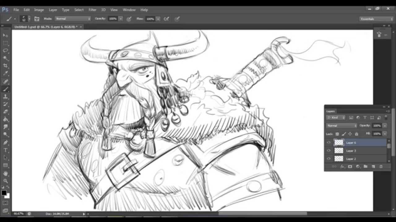 1280x720 Quick Sketch - Viking Warrior Sketch