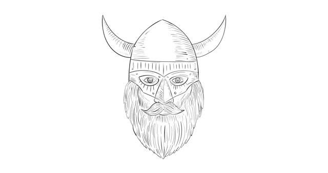 640x338 Viking Warrior Head Rotation 2d Animation Motion Background - Viking Warrior Sketch