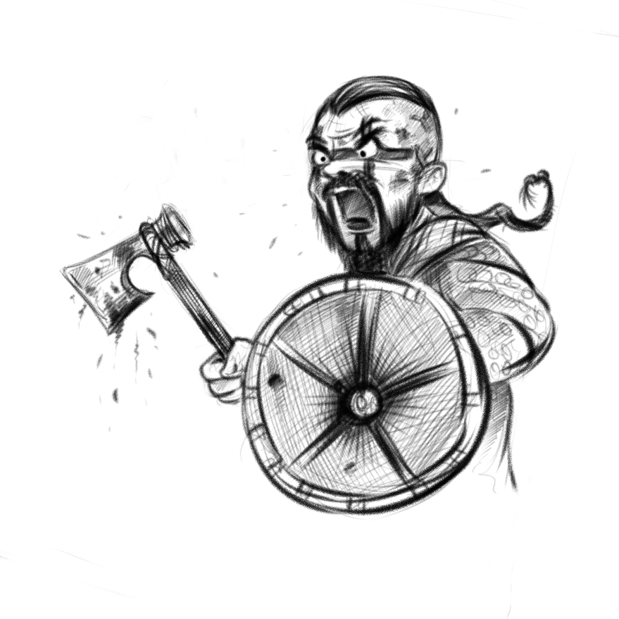 879x879 Viking Art By Wilf - Viking Warrior Sketch