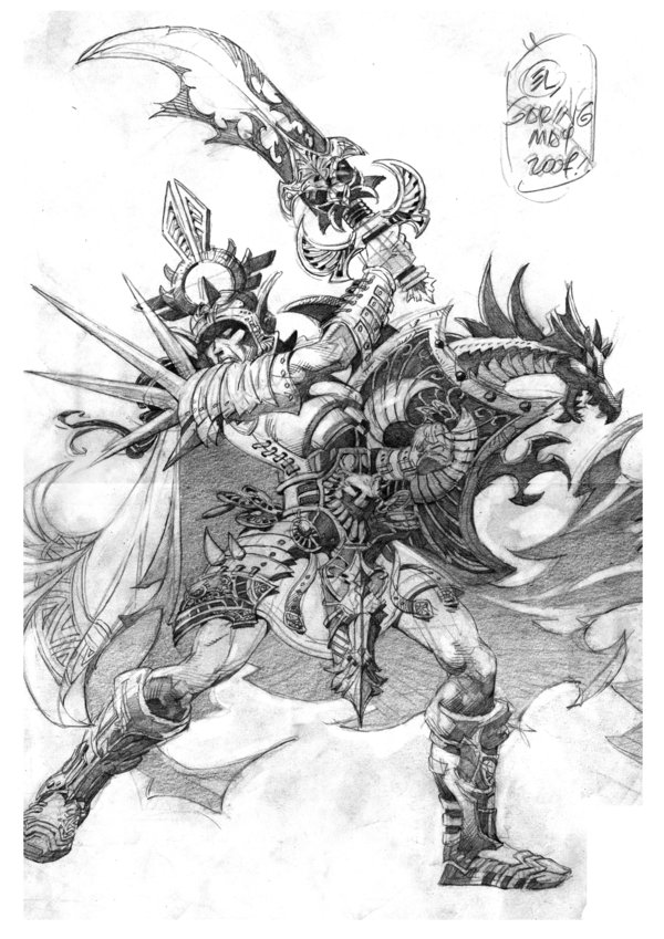 600x849 Warrior Pencil Sketch By Elshazam - Viking Warrior Sketch