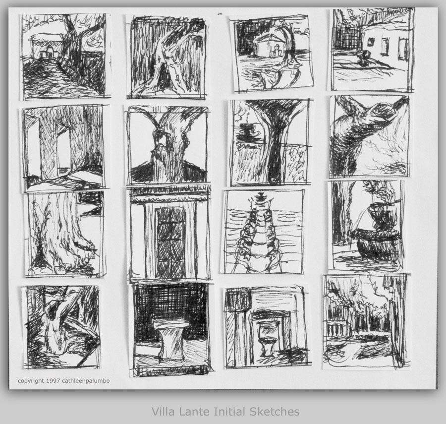 900x855 Villa Lante Drawings - Villa Sketch