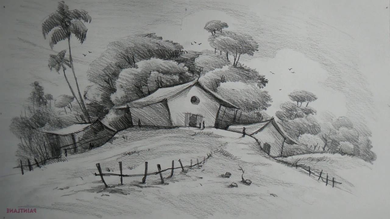 Village Drawing Sketch at PaintingValley.com | Explore collection of