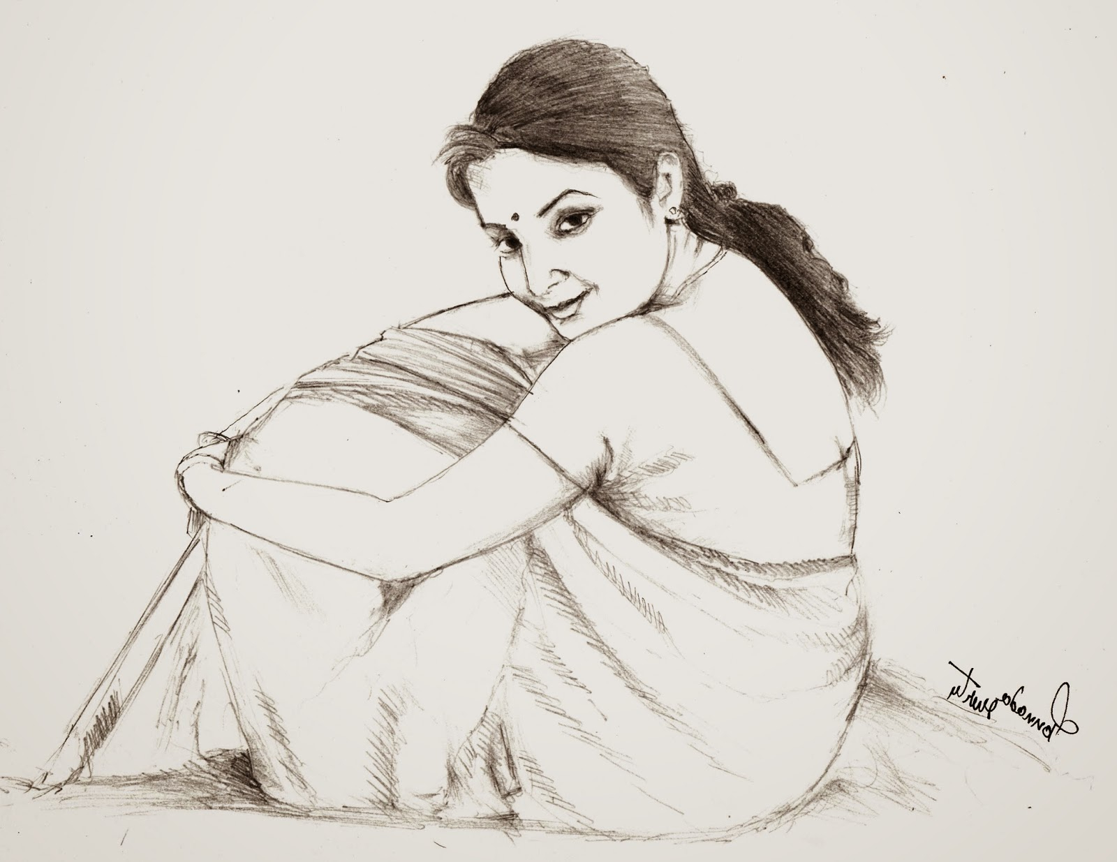 Village Girl Sketch At Paintingvalley Com Explore Collection Of