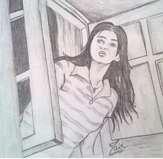 561x547 Pencil Sketches Amp Painting India Women Sketch - Village Girl Sketch