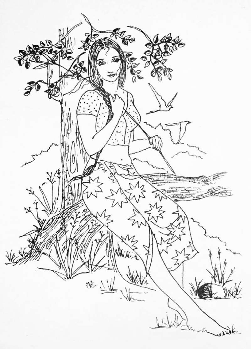 800x1110 Village Girl Sketch Hd Village Girl Pencil Art Drawing Pic Village - Village Girl Sketch