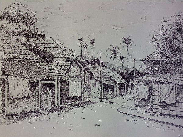 600x450 Hues Amp Shades - Village Scene Sketch
