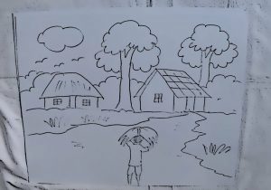 Drawing Skill Kids Competition Village Scenery Drawing