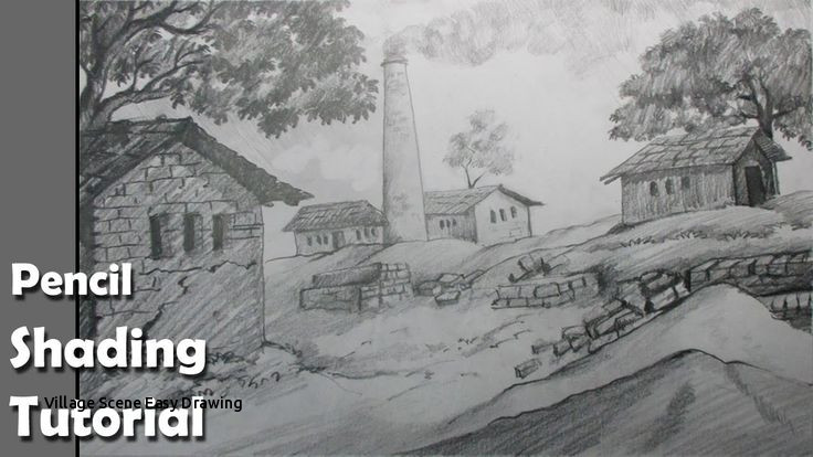 736x414 Village Scene Easy Drawing 13 Best Sketches Images - Village Scene Sketch