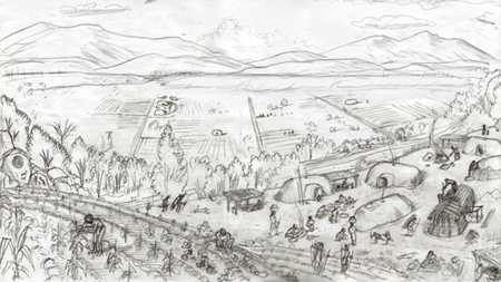 450x253 Drawn Village Sketch - Village Sketch
