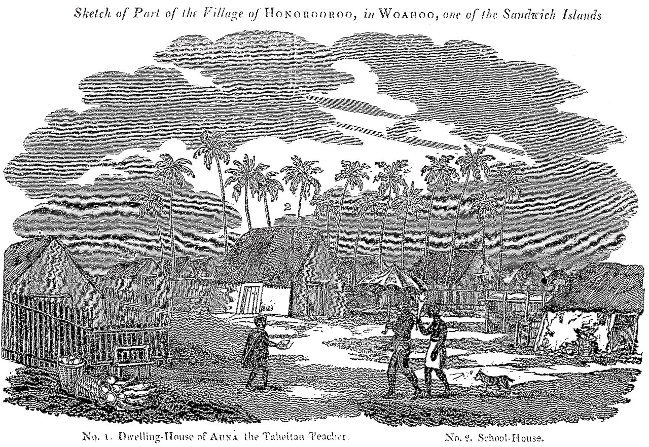 1280x882 Filesketch Of Part Of The Village Of Honorooroo.jpg - Village Sketch