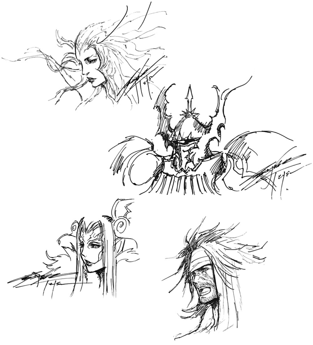 1000x1100 Final Fantasy Villain Sketches - Villain Sketches