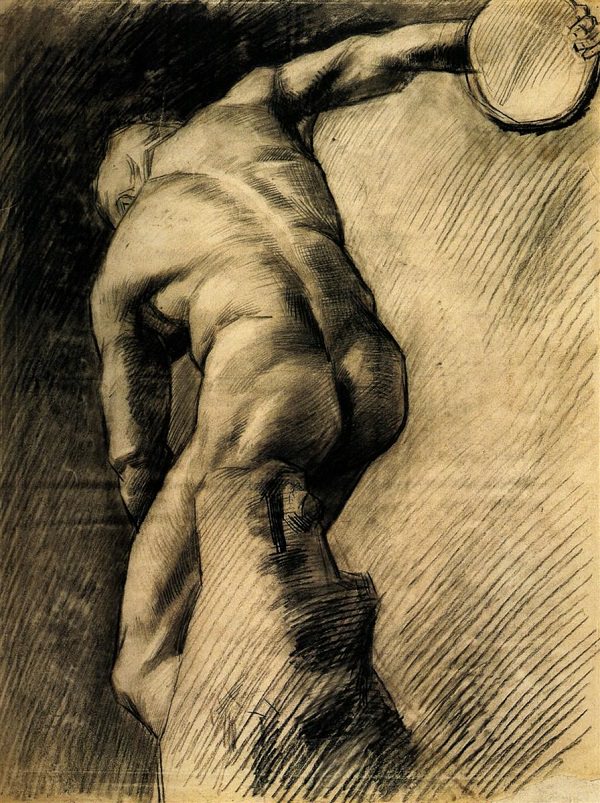 600x803 The Discus Thrower - Vincent Van Gogh Sketches