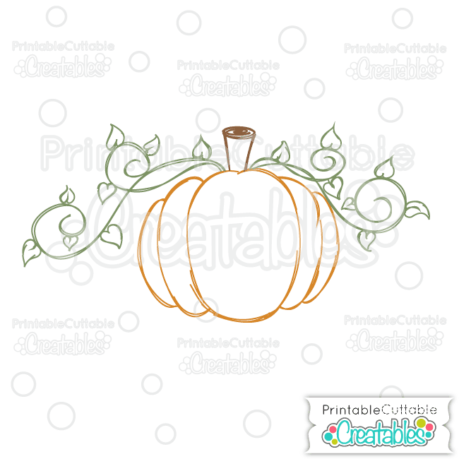650x650 Swirly Vine Pumpkin Free Svg Sketch File For Drawing On Silhouette - Vine Sketch