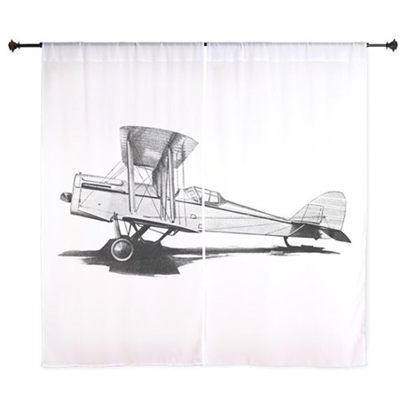 460x460 Vintage Airplane Curtains - Vintage Airplane Sketch