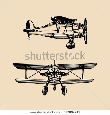 450x470 Vintage Airplane Sketch Stock Vectors Amp Vector Clip Art - Vintage Airplane Sketch