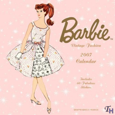 380x380 2007 Barbie Vintage Fashion Wall Calendar By Graphique De France - Vintage Barbie Sketches