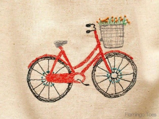 630x472 Sketchy Retro Bicycle Dishtowel - Vintage Bicycle Sketches
