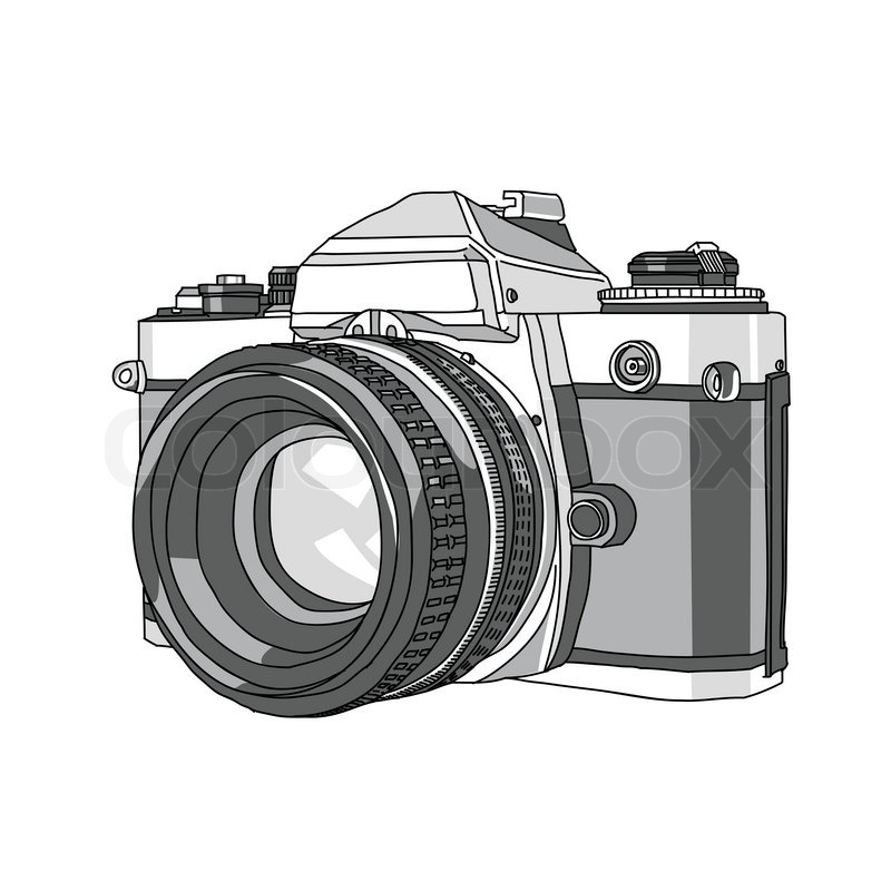 800x800 Hand Drawn Of Vector Camera Stock Vector Colourbox - Vintage Camera Sketch